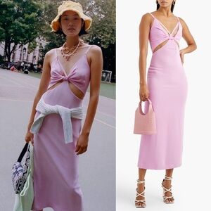 NWT Dion Lee Split Twist Slip Cady Midi Dress in Lilac US size: 4